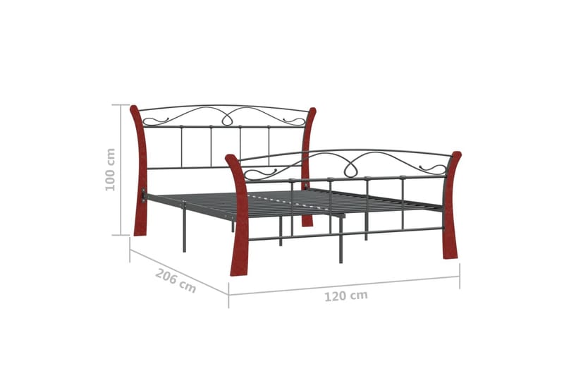 sengestel 120x200 cm metal sort - Sort - Sengeramme & sengestel