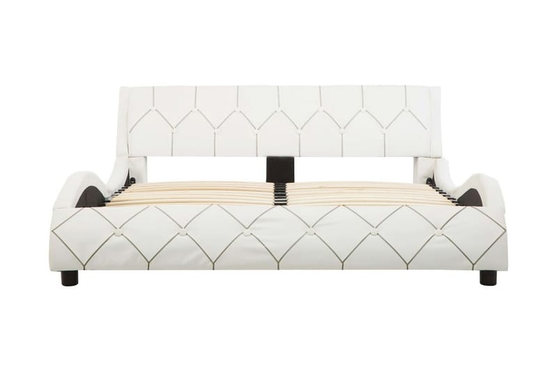 Sengestel 140 X 200 Cm Kunstlæder Hvid - Hvid - Møbler - Senge - Sengeramme & sengestel