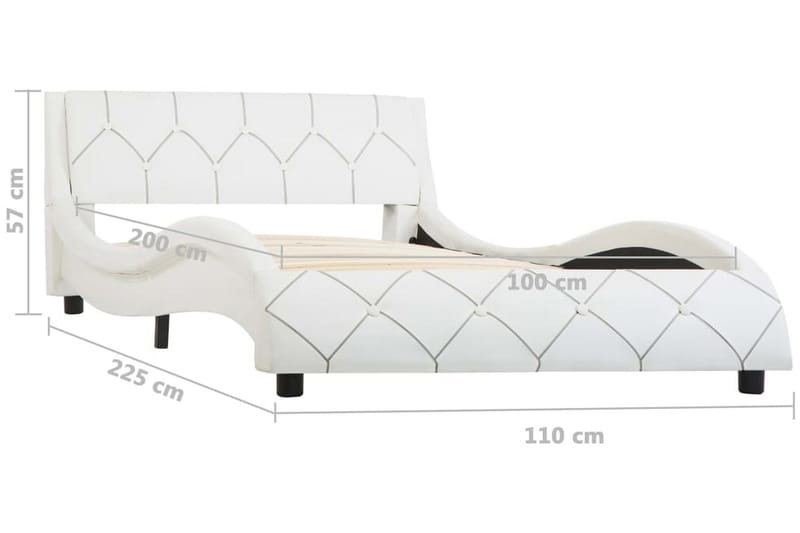 Sengestel 140 X 200 Cm Kunstlæder Hvid - Hvid - Møbler - Senge - Sengeramme & sengestel