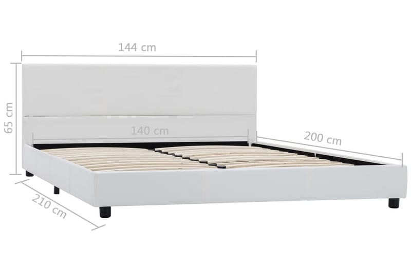 sengestel 140 x 200 cm kunstlæder hvid - Møbler - Senge - Sengeramme & sengestel