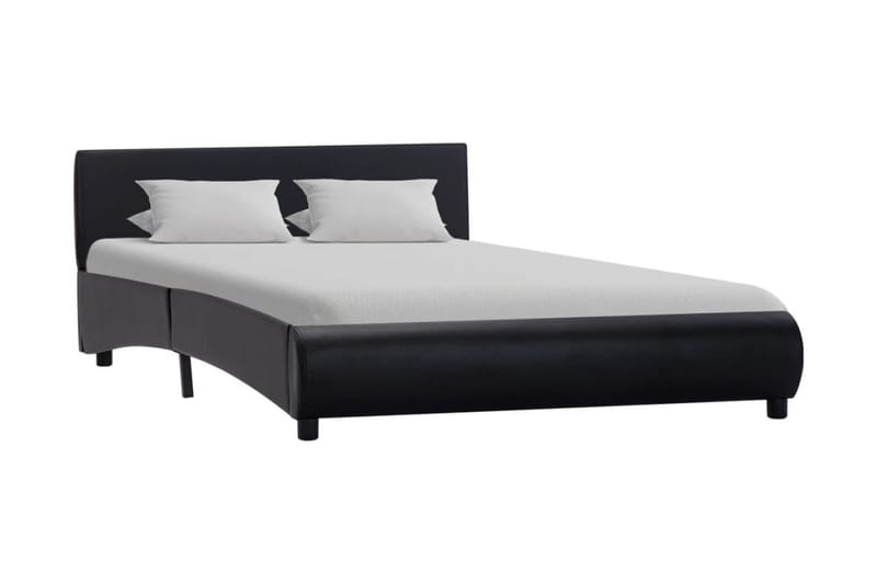 Sengestel 140 x 200 cm kunstlæder sort - Sort - Møbler - Senge - Sengeramme & sengestel