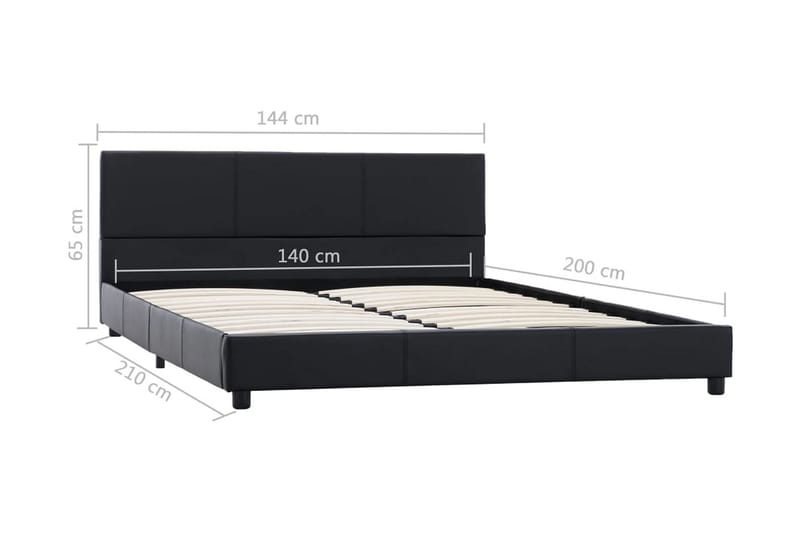 sengestel 140 x 200 cm kunstlæder sort - Møbler - Senge - Sengeramme & sengestel