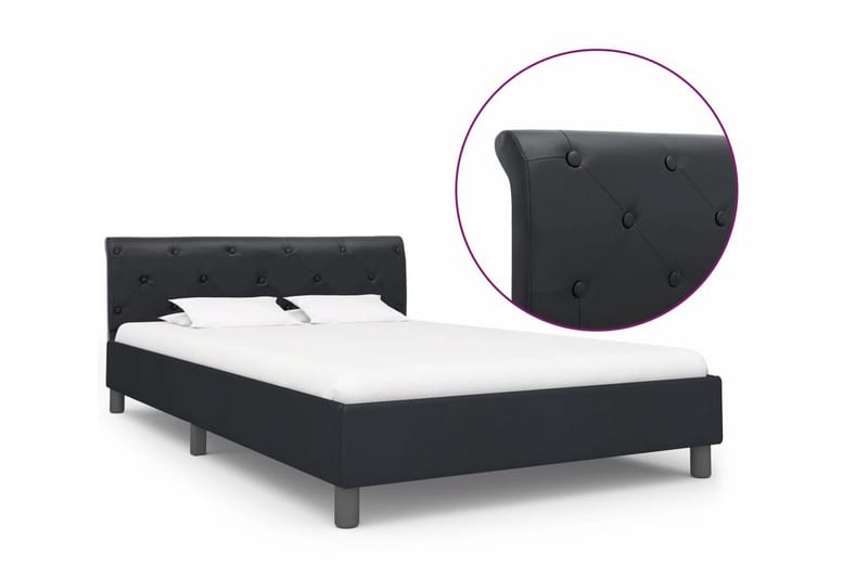 sengestel 140 x 200 cm sort kunstlæder - Møbler - Senge - Sengeramme & sengestel