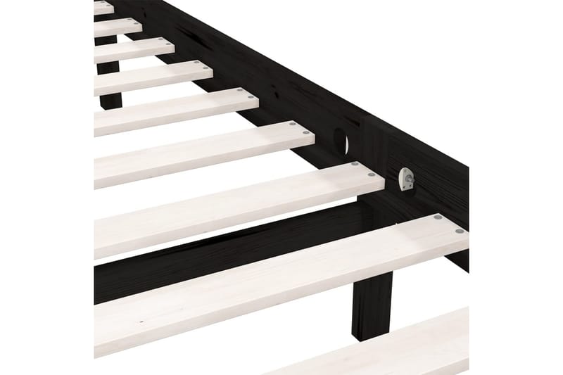 sengestel 140x190 cm massivt fyrretræ sort - Sort - Møbler - Senge - Sengeramme & sengestel