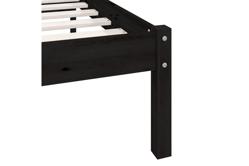 sengestel 140x190 cm massivt fyrretræ sort - Sort - Møbler - Senge - Sengeramme & sengestel