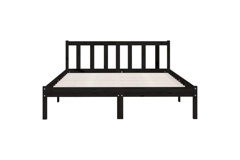 sengestel 140x190 cm massivt fyrretræ sort - Sort - Møbler - Senge - Sengeramme & sengestel