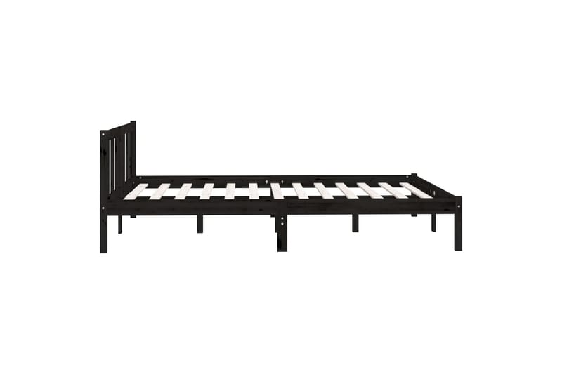 sengestel 140x190 cm massivt fyrretræ sort - Sort - Møbler - Senge - Sengeramme & sengestel