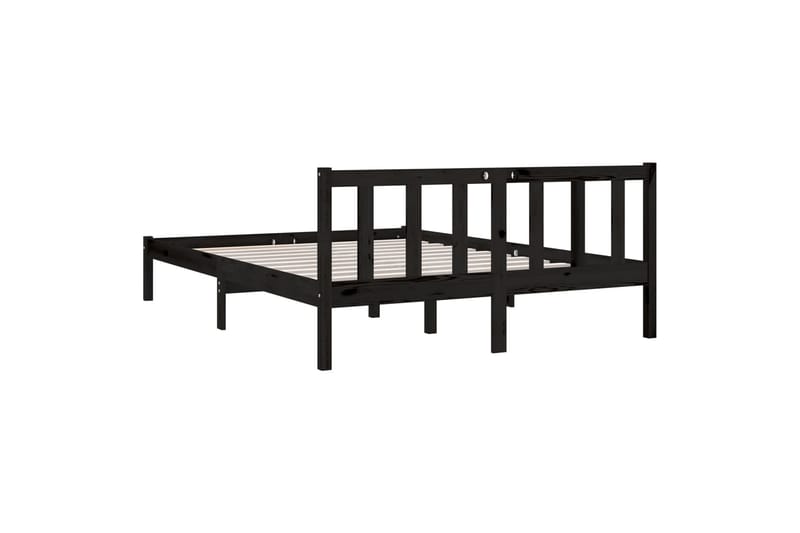 sengestel 140x190 cm massivt fyrretræ sort - Sort - Møbler - Senge - Sengeramme & sengestel