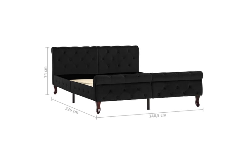 Sengestel 140X200 cm Flöjl Sort - Møbler - Senge - Sengeramme & sengestel