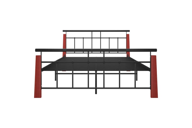 sengestel 140x200 cm massivt egetræ og metal - Sort - Møbler - Senge - Sengeramme & sengestel