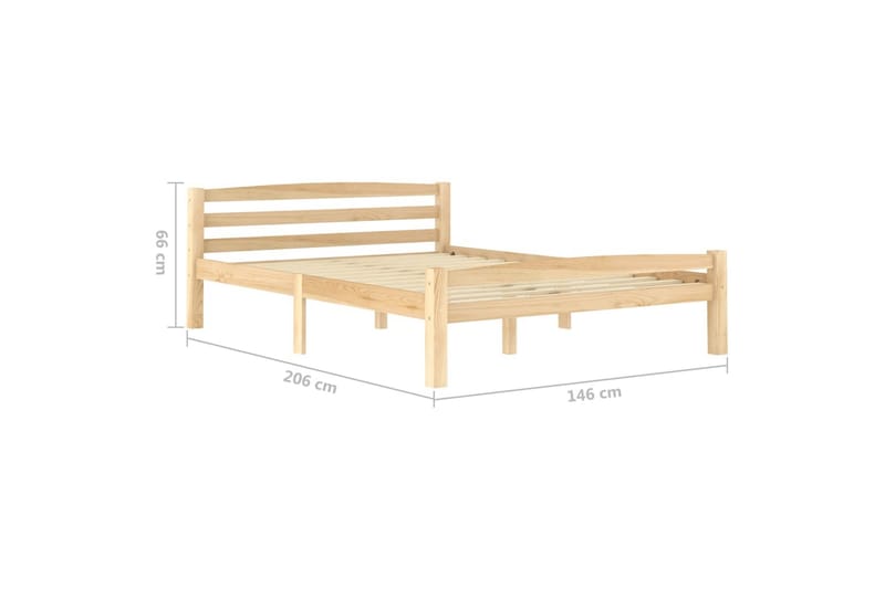 sengestel 140x200 cm massivt fyrretræ - Brun - Møbler - Senge - Sengeramme & sengestel