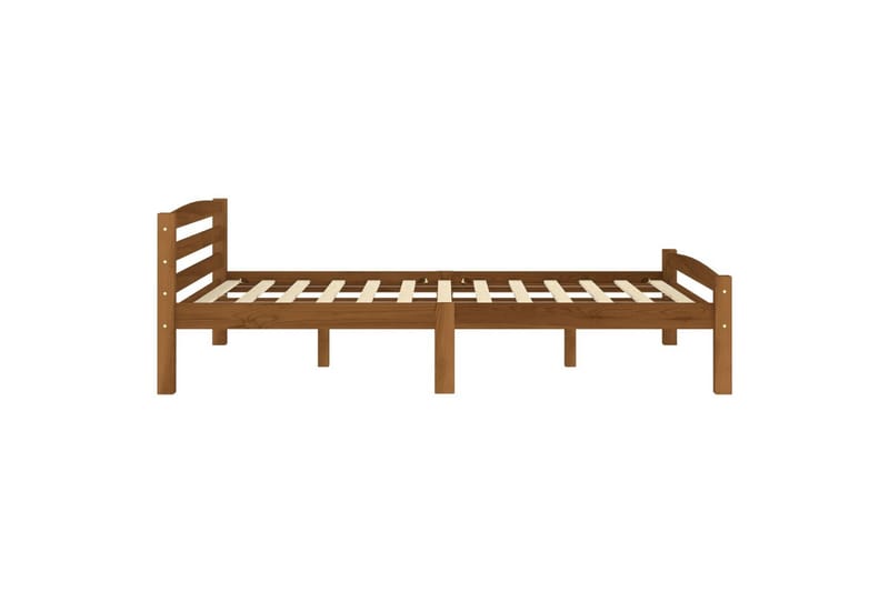 sengestel 140x200 cm massivt fyrretræ gyldenbrun - Brun - Sengeramme & sengestel