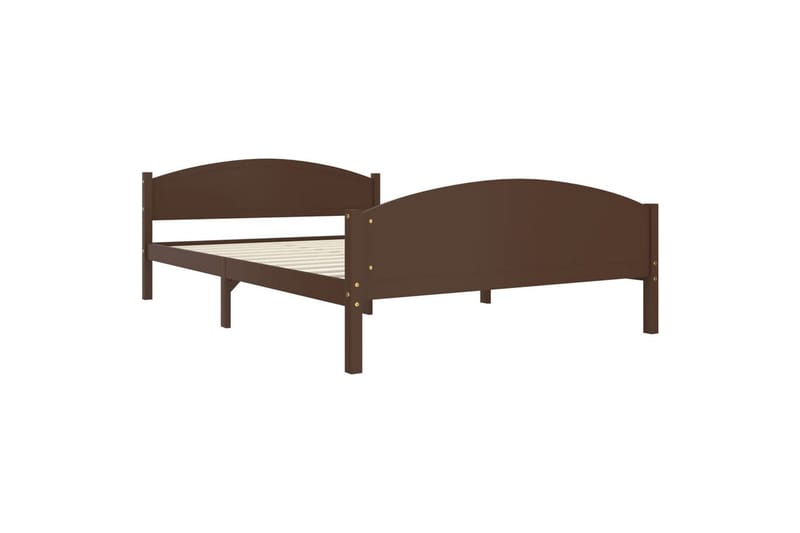 sengestel 140x200 cm massivt fyrretræ mørkebrun - Brun - Sengeramme & sengestel