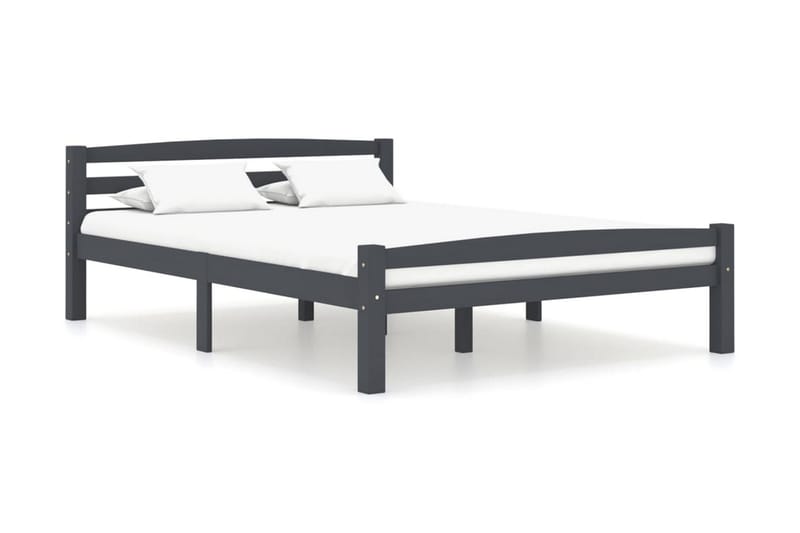 sengestel 140x200 cm massivt fyrretræ mørkegrå - Grå - Møbler - Senge - Sengeramme & sengestel