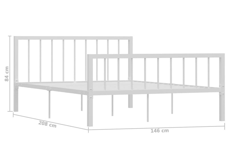 Sengestel 140x200 cm Metal Hvid - Hvid - Møbler - Senge - Sengeramme & sengestel
