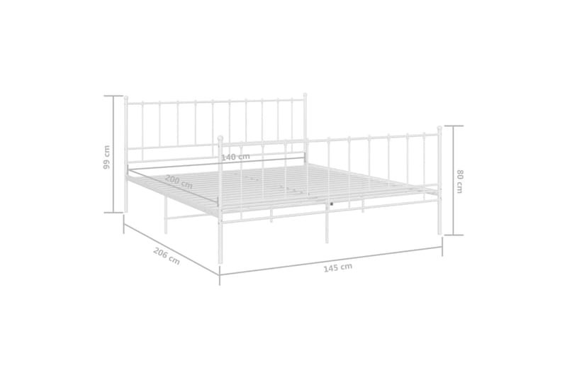 sengestel 140x200 cm metal hvid - Hvid - Sengeramme & sengestel