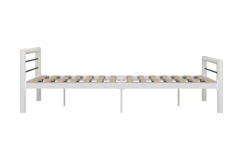 Sengestel 140x200 cm Metal Hvid Og Sort - Hvid - Møbler - Senge - Sengeramme & sengestel
