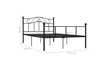 Sengestel 140x200 cm Metal Sort - Sort - Møbler - Senge - Sengeramme & sengestel