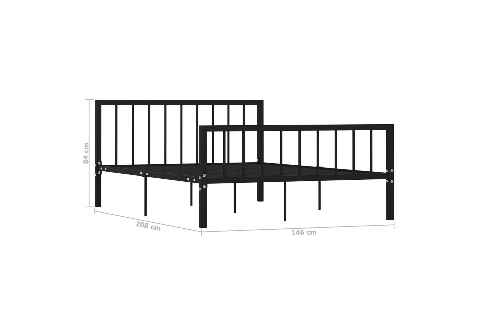 Sengestel 140x200 cm Metal Sort - Sort - Møbler - Senge - Sengeramme & sengestel
