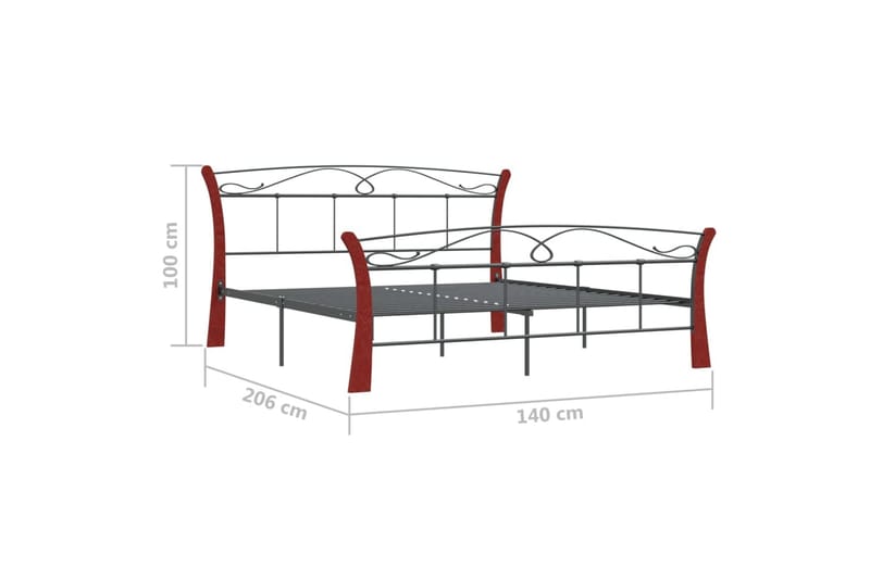 sengestel 140x200 cm metal sort - Sort - Sengeramme & sengestel