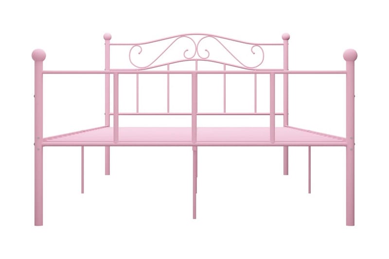 Sengestel 140x200 cm Metal Pink - Lyserød - Møbler - Senge - Sengeramme & sengestel
