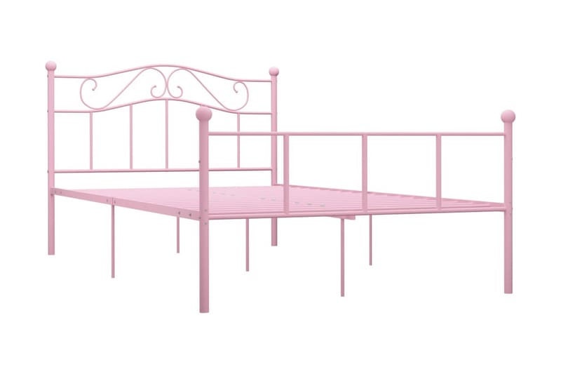 Sengestel 140x200 cm Metal Pink - Lyserød - Sengeramme & sengestel