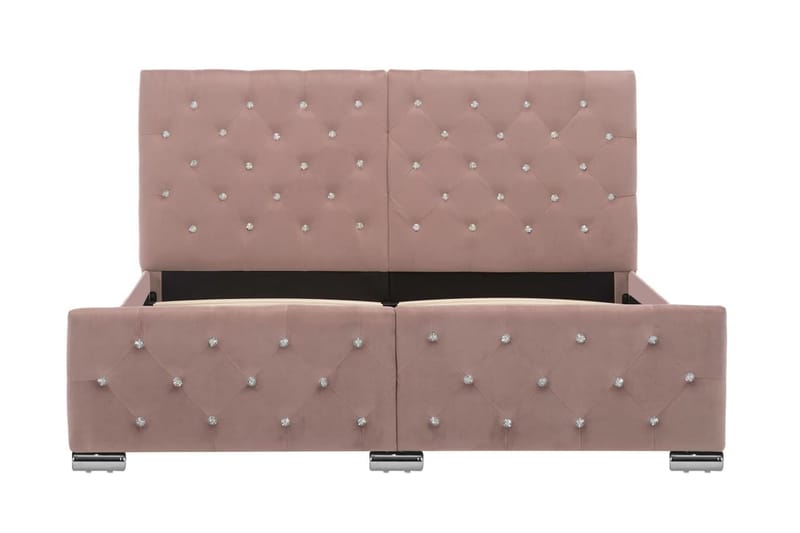 Sengestel 140x200 cm Stof Pink - Lyserød - Møbler - Senge - Sengeramme & sengestel