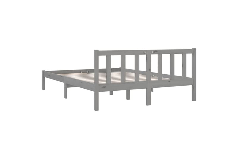 sengestel 150x200 cm UK King massivt fyrretræ grå - Grå - Sengeramme & sengestel