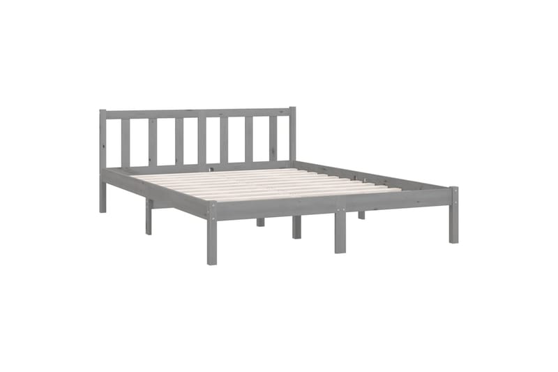 sengestel 150x200 cm UK King massivt fyrretræ grå - Grå - Møbler - Senge - Sengeramme & sengestel