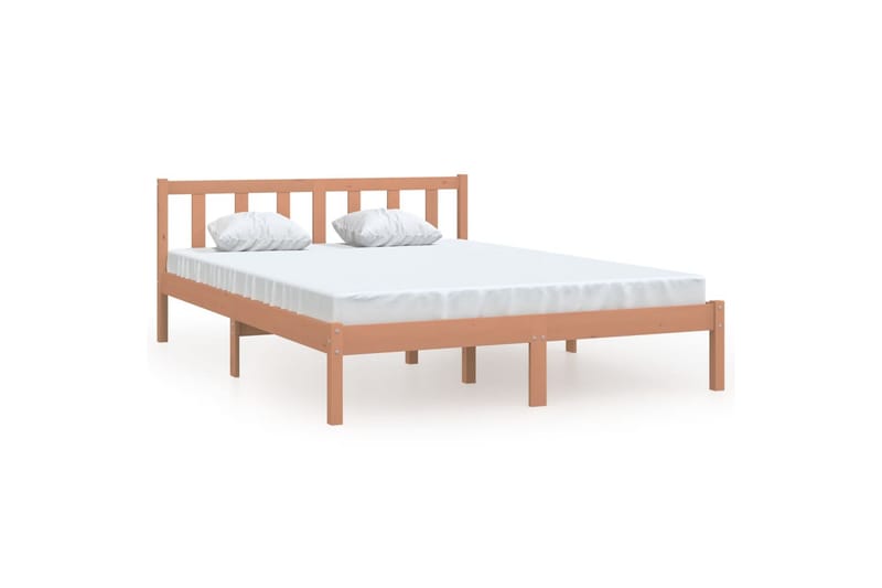 sengestel 150x200 cm UK King massivt fyrretræ gyldenbrun - Brun - Møbler - Senge - Sengeramme & sengestel