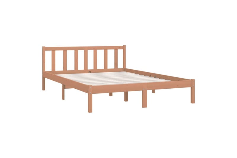 sengestel 150x200 cm UK King massivt fyrretræ gyldenbrun - Brun - Møbler - Senge - Sengeramme & sengestel