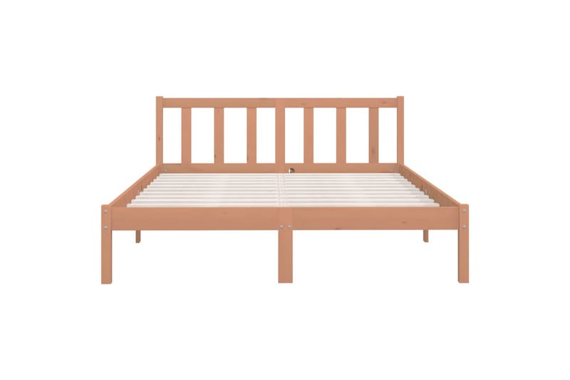 sengestel 150x200 cm UK King massivt fyrretræ gyldenbrun - Brun - Sengeramme & sengestel