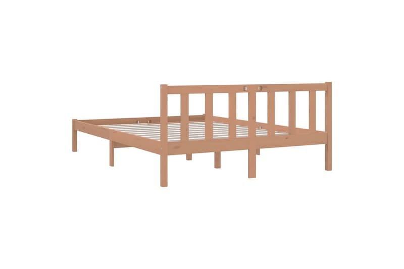 sengestel 150x200 cm UK King massivt fyrretræ gyldenbrun - Brun - Sengeramme & sengestel