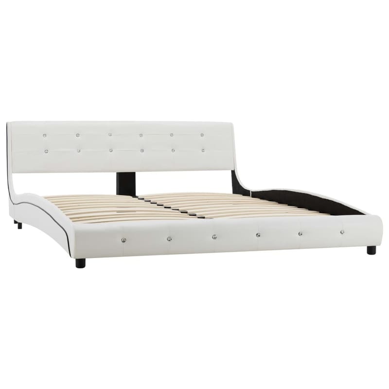 Sengestel 160 X 200 Cm Hvid Kunstlæder - Hvid - Møbler - Senge - Sengeramme & sengestel