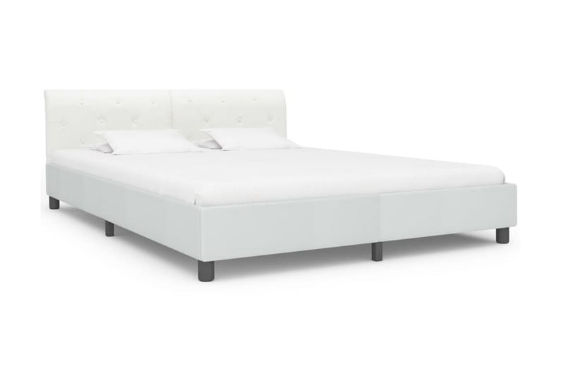 sengestel 160 x 200 cm hvid kunstlæder - Møbler - Senge - Sengeramme & sengestel
