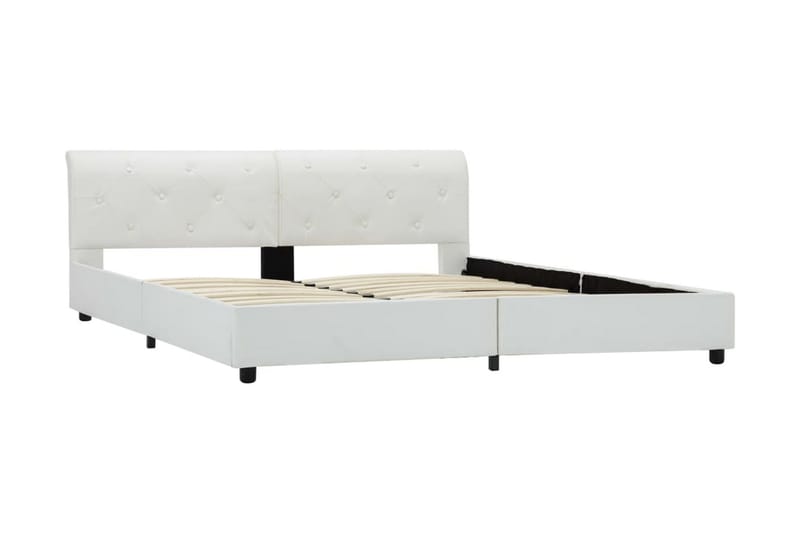 sengestel 160 x 200 cm hvid kunstlæder - Møbler - Senge - Sengeramme & sengestel