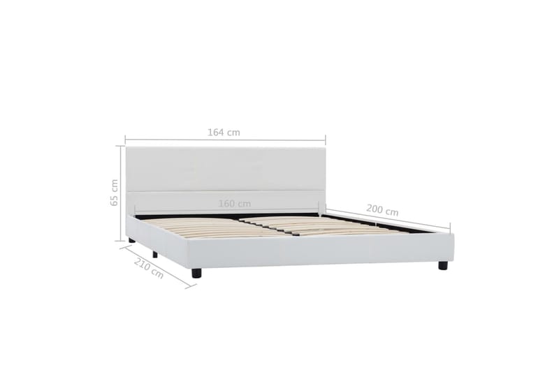 sengestel 160 x 200 cm kunstlæder hvid - Møbler - Senge - Sengeramme & sengestel