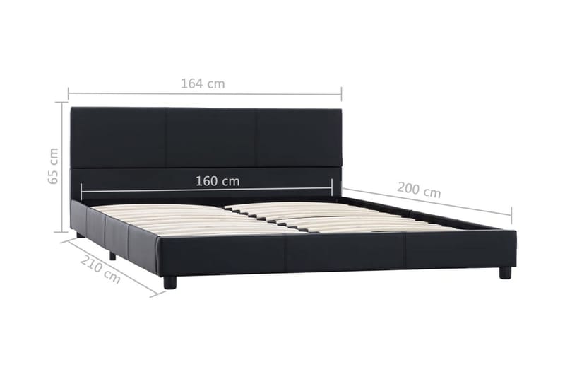 sengestel 160 x 200 cm kunstlæder sort - Møbler - Senge - Sengeramme & sengestel