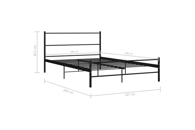 Sengestel 160 X 200 Cm Metal Sort - Sort - Møbler - Senge - Sengeramme & sengestel