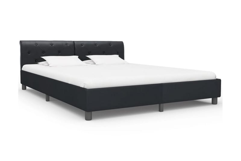 sengestel 160 x 200 cm sort kunstlæder - Møbler - Senge - Sengeramme & sengestel