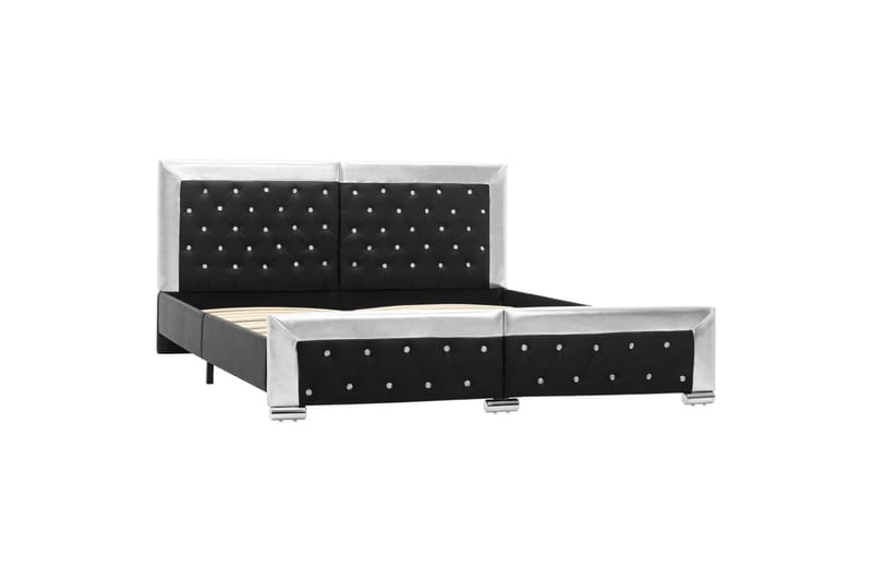 Sengestel 160x200 cm Kunstlæder Sort - Sort - Møbler - Senge - Sengeramme & sengestel