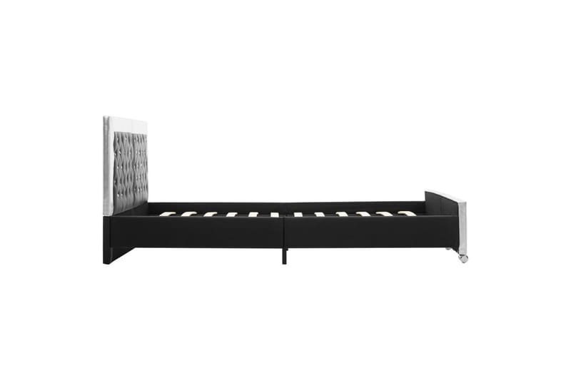 Sengestel 160x200 cm Kunstlæder Sort - Sort - Møbler - Senge - Sengeramme & sengestel