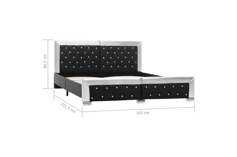 Sengestel 160x200 cm Kunstlæder Sort - Sort - Møbler - Senge - Sengeramme & sengestel