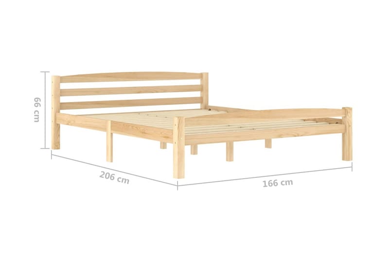 sengestel 160x200 cm massivt fyrretræ - Brun - Møbler - Senge - Sengeramme & sengestel