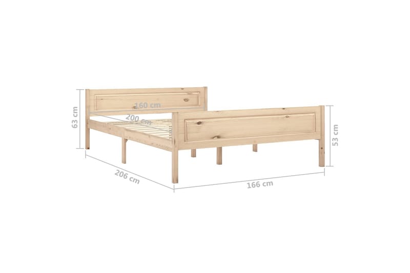 sengestel 160x200 cm massivt fyrretræ - Brun - Møbler - Senge - Sengeramme & sengestel