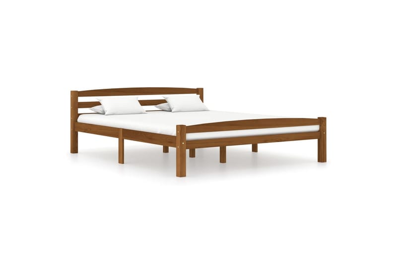 sengestel 160x200 cm massivt fyrretræ gyldenbrun - Brun - Møbler - Senge - Sengeramme & sengestel