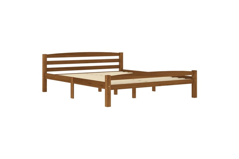 sengestel 160x200 cm massivt fyrretræ gyldenbrun - Brun - Møbler - Senge - Sengeramme & sengestel