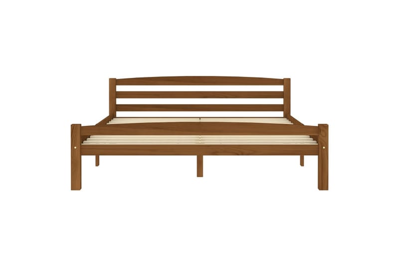 sengestel 160x200 cm massivt fyrretræ gyldenbrun - Brun - Møbler - Senge - Sengeramme & sengestel
