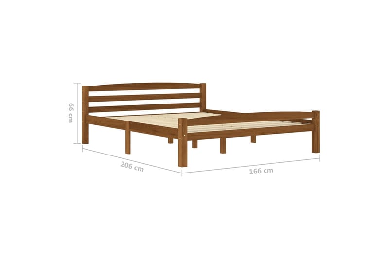 sengestel 160x200 cm massivt fyrretræ gyldenbrun - Brun - Møbler - Senge - Sengeramme & sengestel