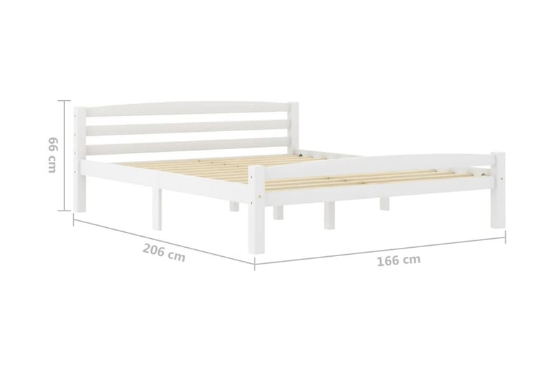 sengestel 160x200 cm massivt fyrretræ hvid - Hvid - Møbler - Senge - Sengeramme & sengestel
